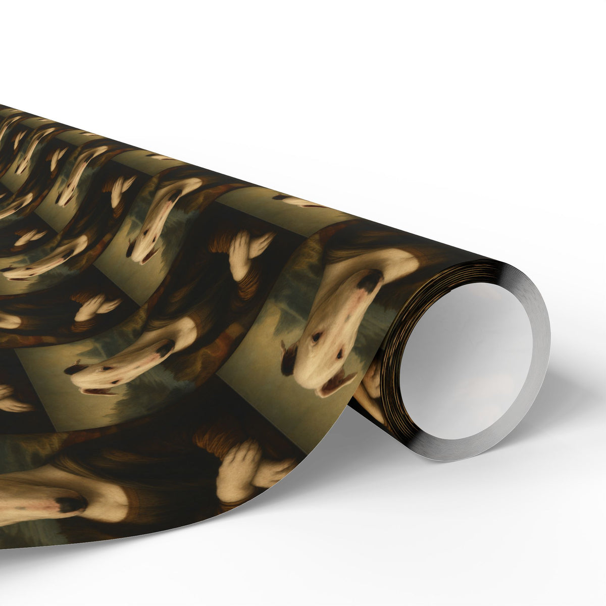 Bull Terrier Mona Lisa — after Leonardo da Vinci, c.1503 | Wrapping Paper