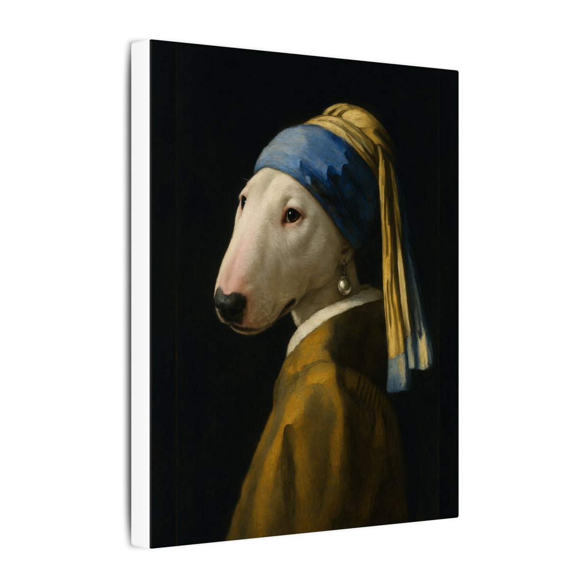 Bull Terrier Girl with a Pearl Earring — after Johannes Vermeer, c.1665 | Canvas