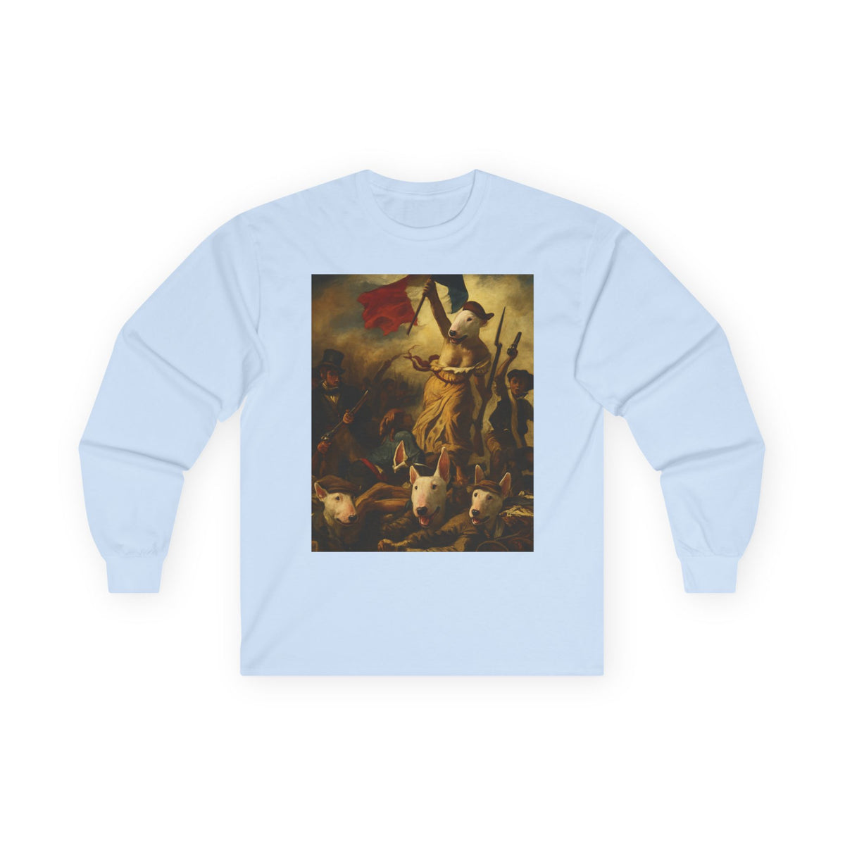 Bull Terrier Liberty Leading The People — after Eugene Delacroix, 1830 | Long Sleeve