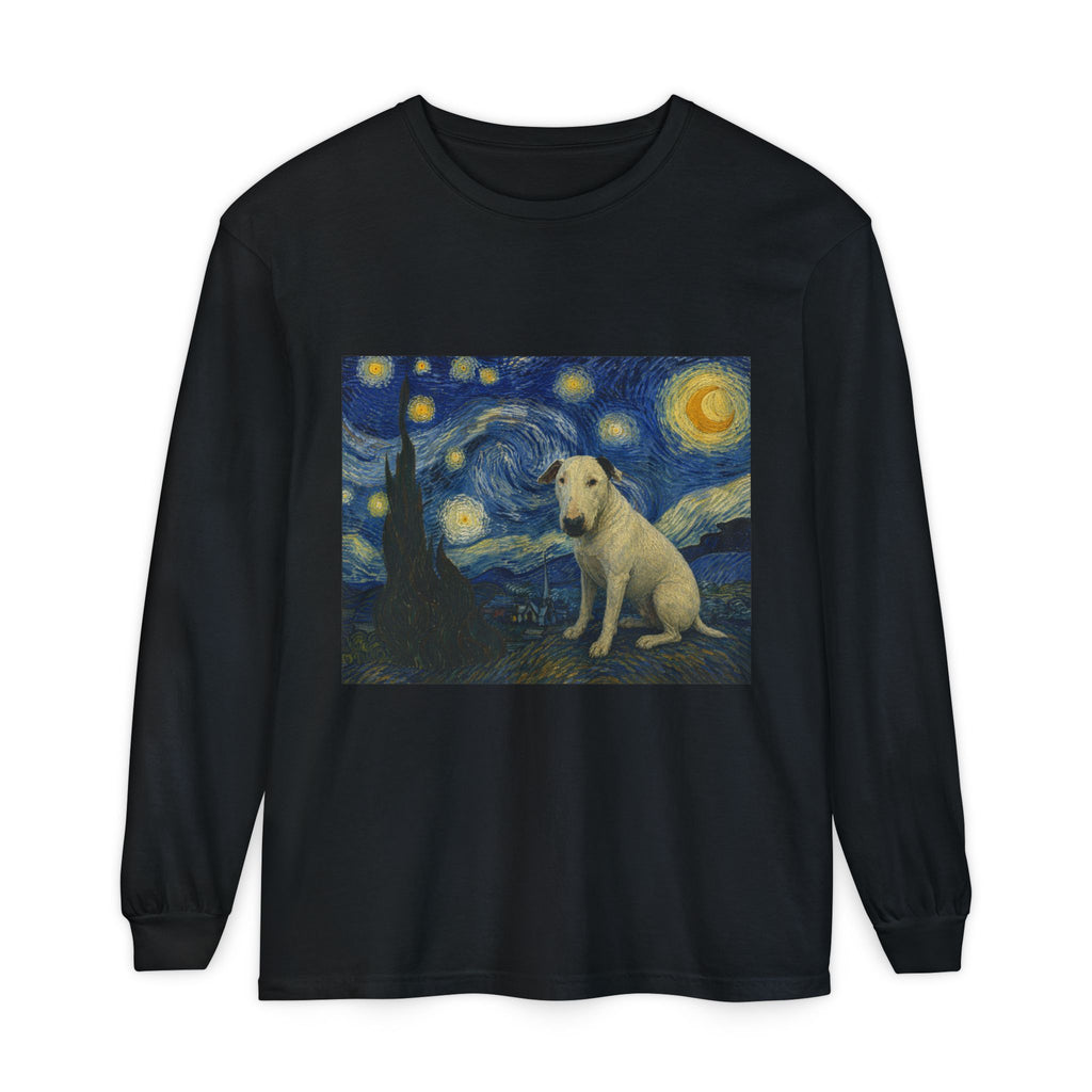 Bull Terrier The Starry Night — after Vincent van Gogh, 1889 | Long Sleeve