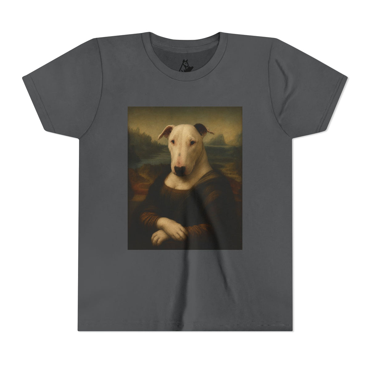 Bull Terrier Mona Lisa — after Leonardo da Vinci, c.1503 | Youth Tee