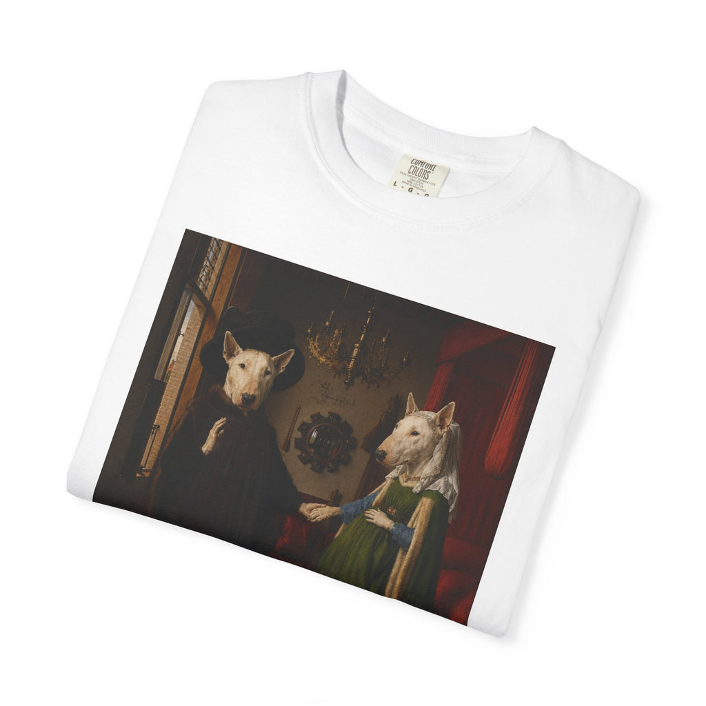 Bull Terrier The Arnolfini Portrait — after Jan van Eyck, 1434 | Garment-Dyed Tee