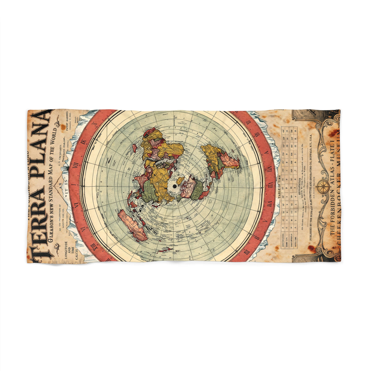 Terra Plana, The Forbidden Atlas Plate I | Beach Towel
