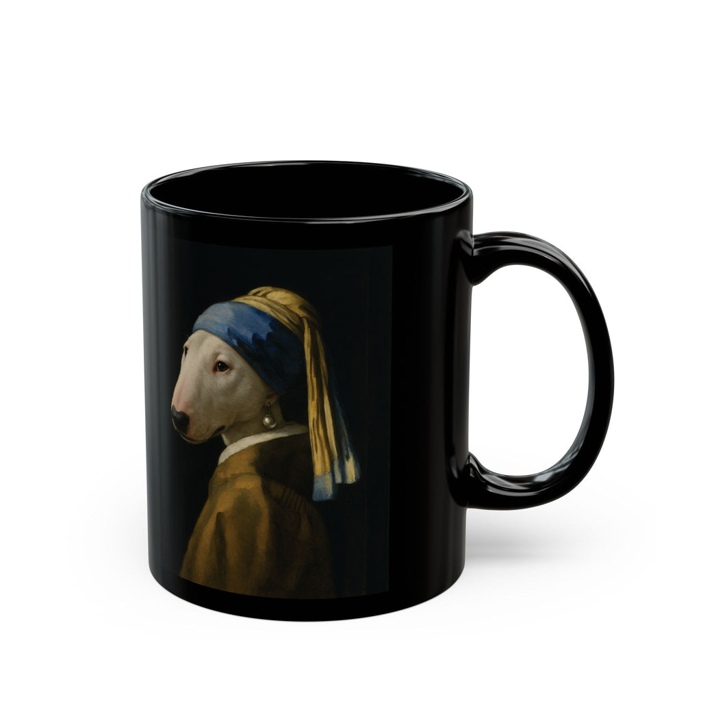 Bull Terrier Girl With A Pearl Earring — after Johannes Vermeer, c.1665 | Mug (11oz, 15oz)