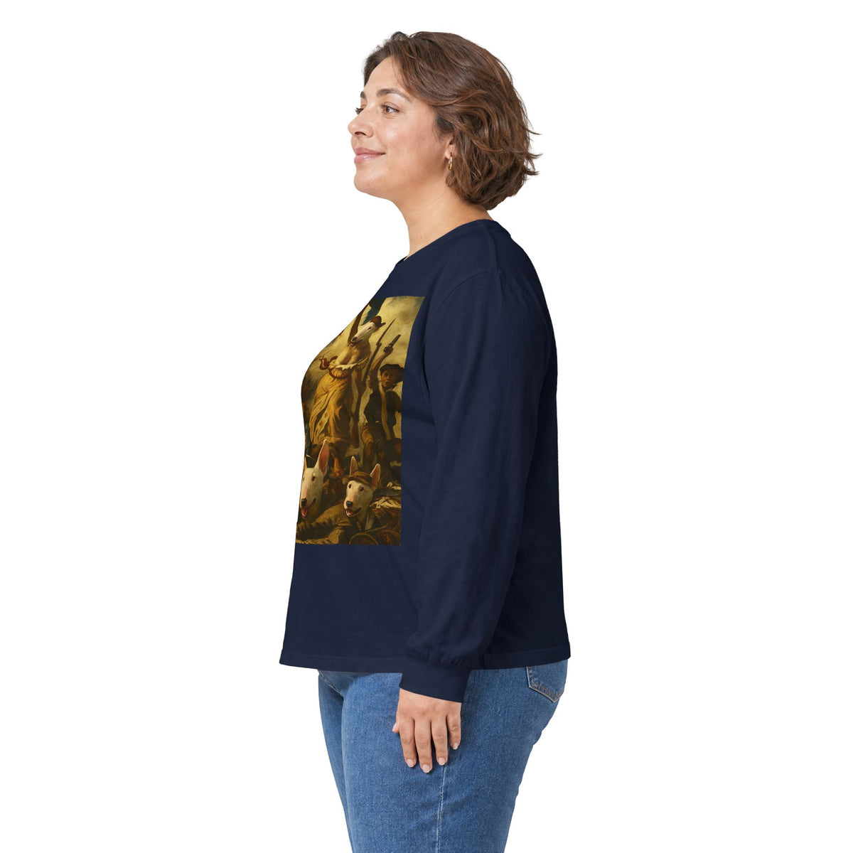 Bull Terrier Liberty Leading The People — after Eugene Delacroix, 1830 | Long Sleeve