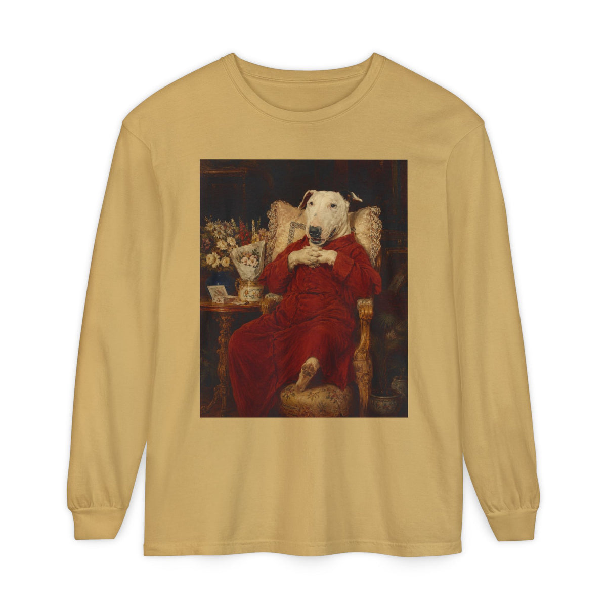 Bull Terrier A Happy Birthday — after Antonio Casanova y Estorach, c.1890 | Long Sleeve