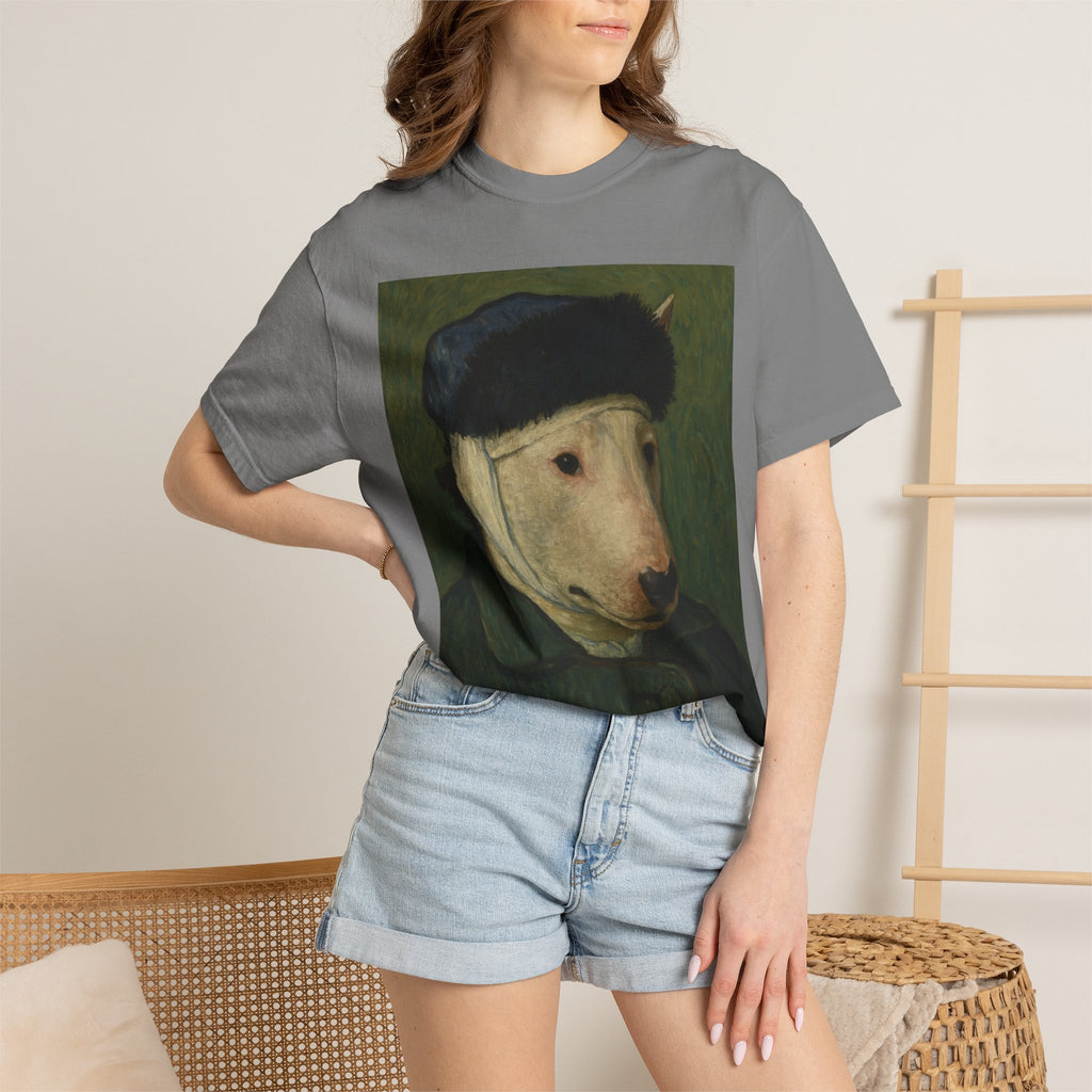 Bull Terrier Self-Portrait with Bandaged Ear — after Vincent van Gogh, 1889 | Garment-Dyed Tee