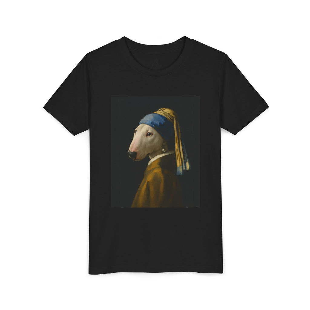 Bull Terrier Girl with a Pearl Earring — after Johannes Vermeer, c.1665 | Youth Tee