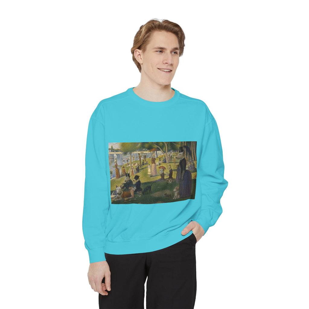 Bull Terrier A Sunday Afternoon on La Grande Jatte — after Georges Seurat, 1886 | Crewneck