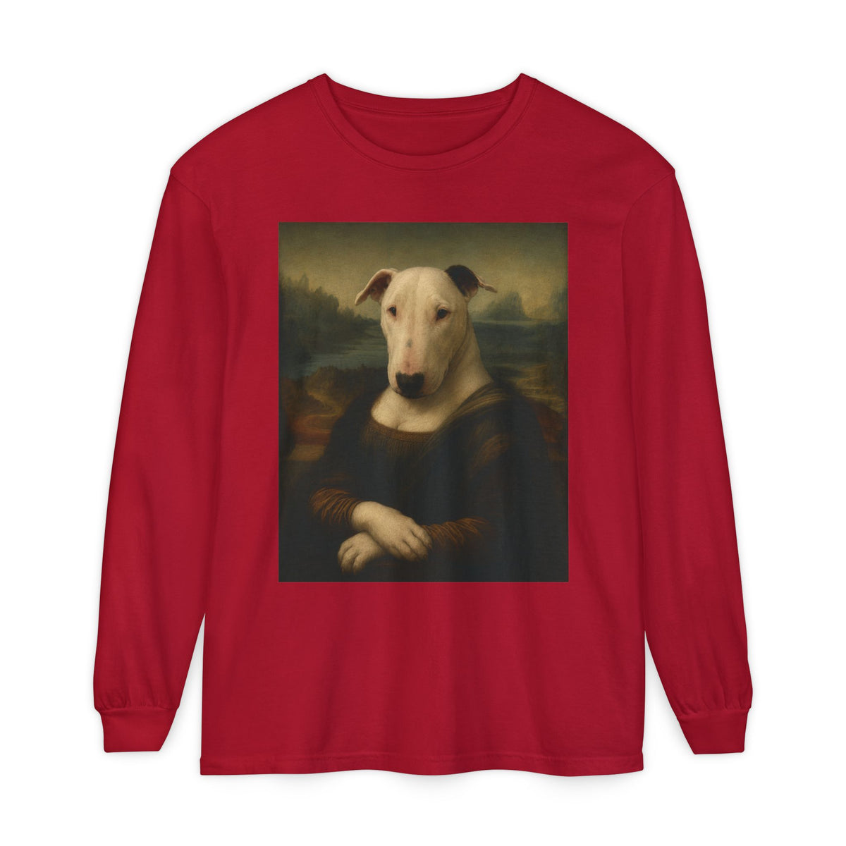Bull Terrier Mona Lisa — after Leonardo da Vinci, c.1503 | Long Sleeve