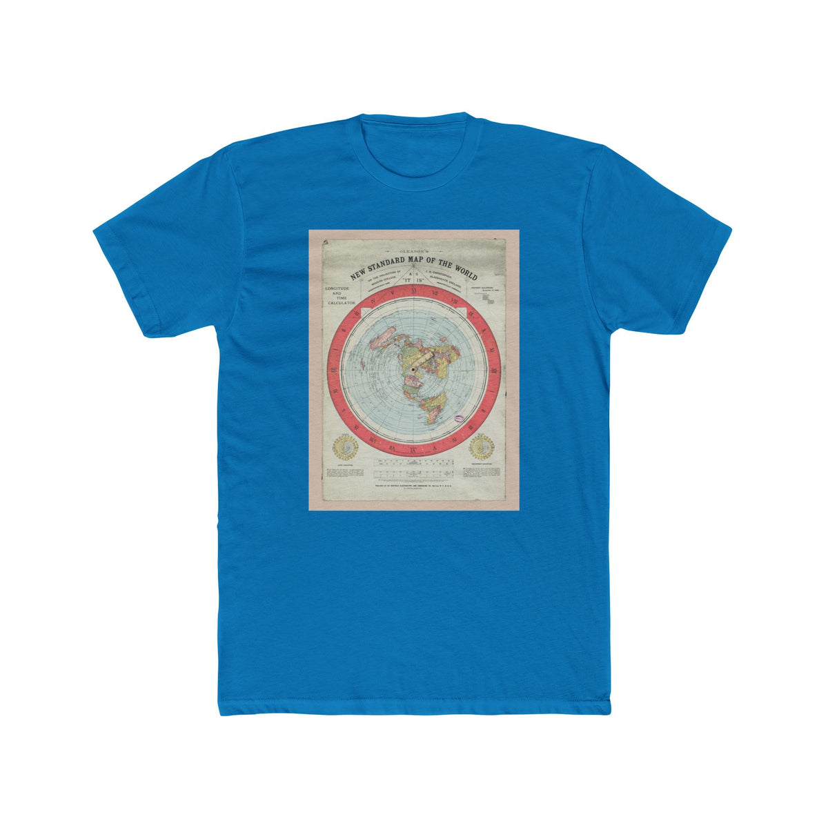 Gleason's New Standard Map of the World, 1892 | Unisex Cotton Crew Tee