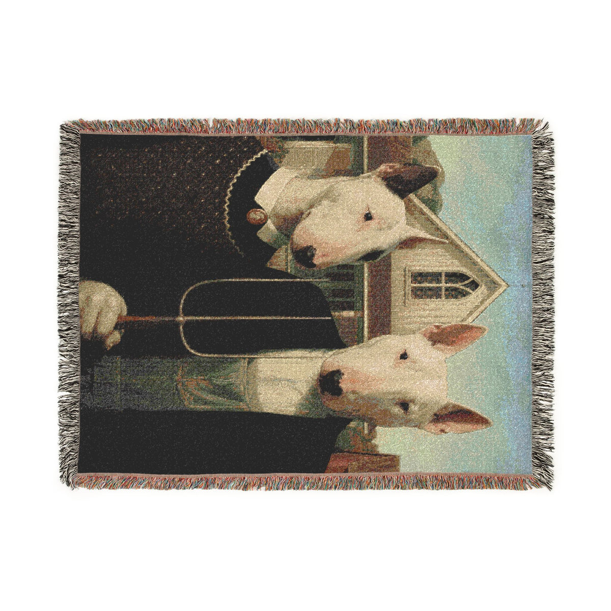 Bull Terrier American Gothic — after Grant Wood, 1930 | Blanket