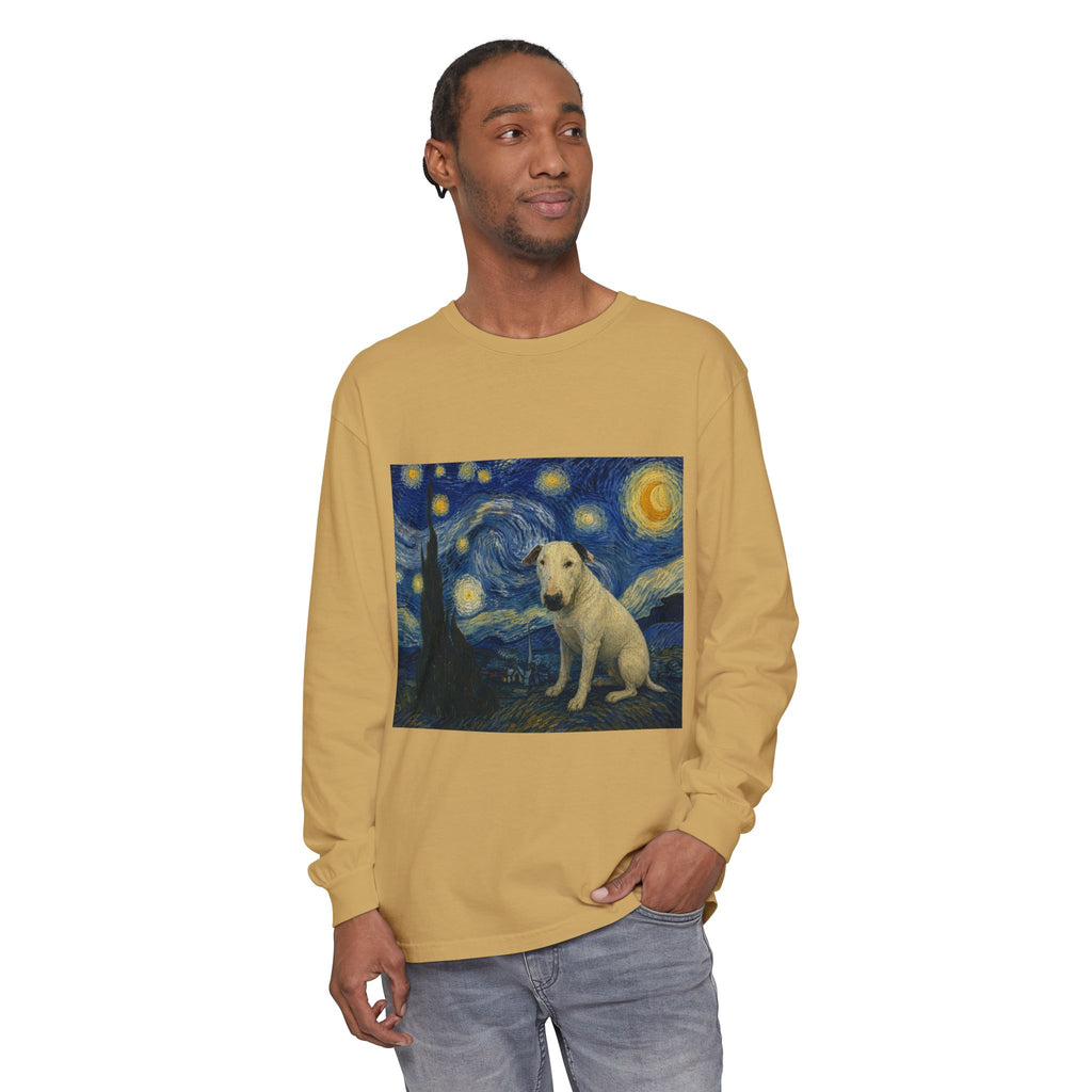 Bull Terrier The Starry Night — after Vincent van Gogh, 1889 | Long Sleeve