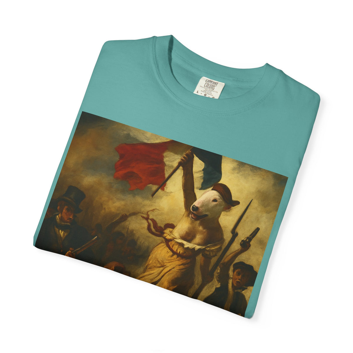 Bull Terrier Liberty Leading the People — after Eugene Delacroix, 1830 | Garment-Dyed Tee