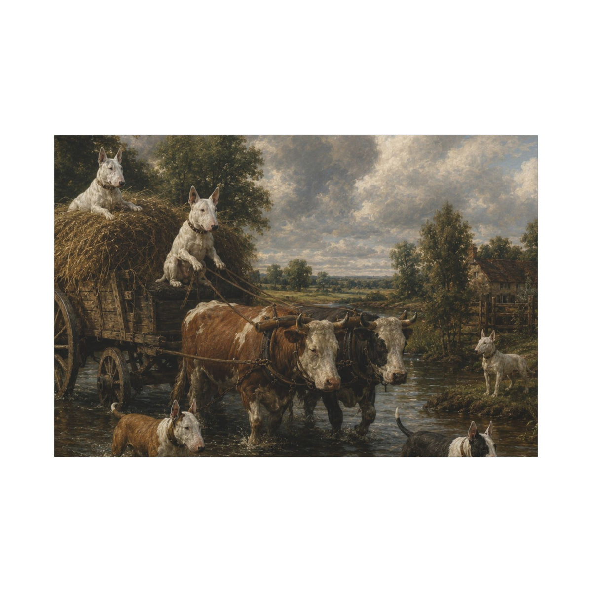 Bull Terrier The Hay Wain — after John Constable, 1821 | Canvas