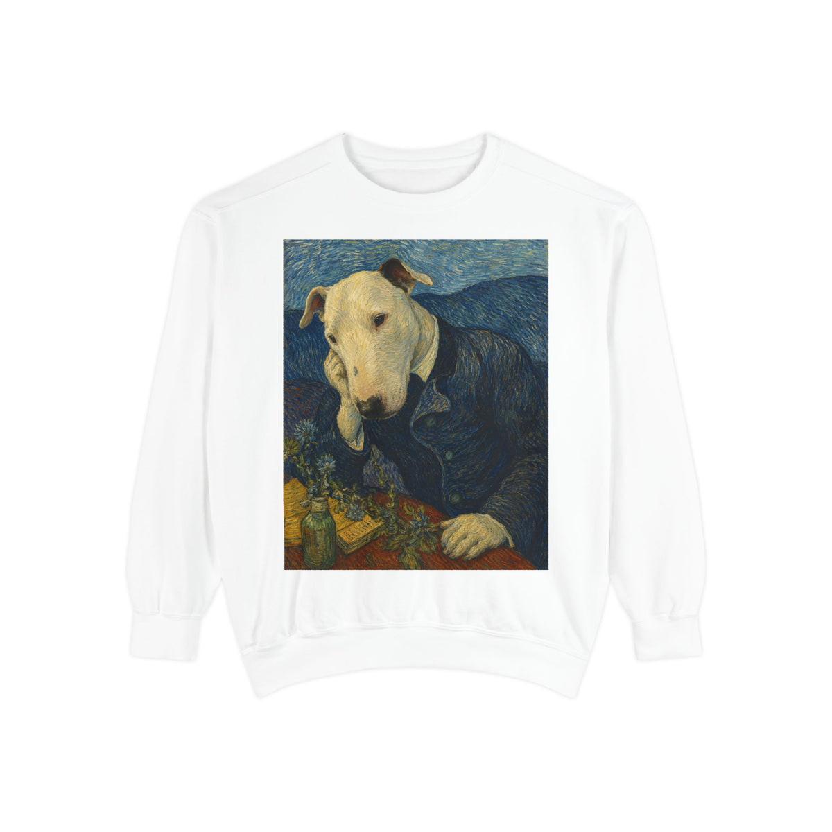 Bull Terrier Portrait of Doctor Gachet — after Vincent van Gogh, 1890 | Crewneck