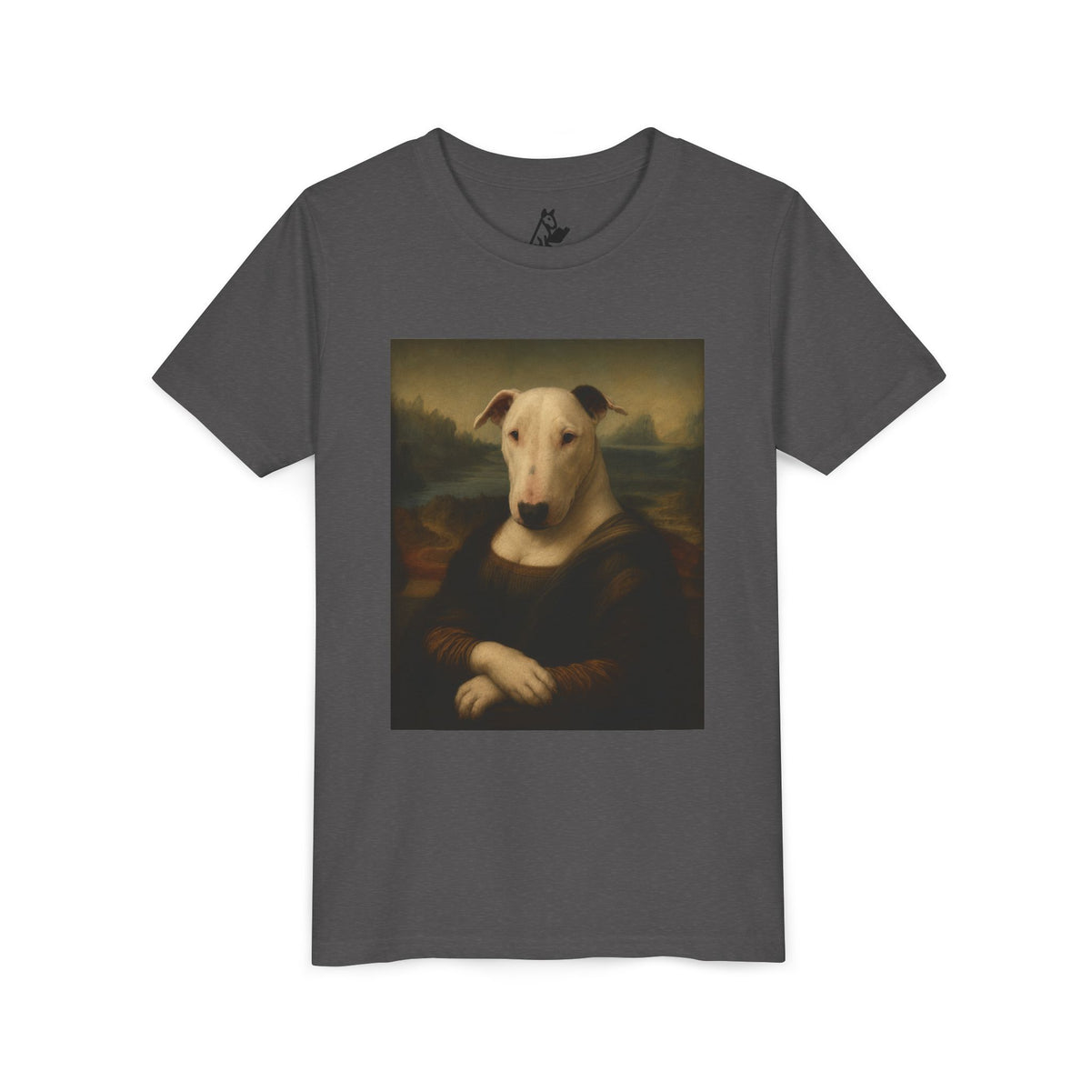 Bull Terrier Mona Lisa — after Leonardo da Vinci, c.1503 | Youth Tee