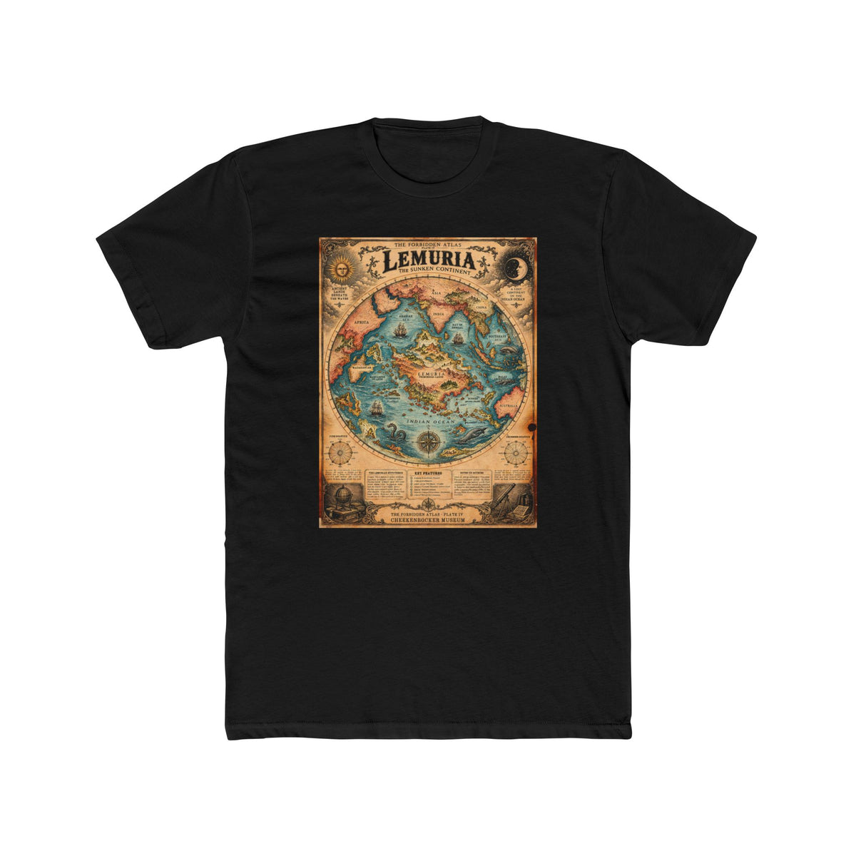 Lemuria, The Forbidden Atlas Plate IV | Unisex Cotton Crew Tee
