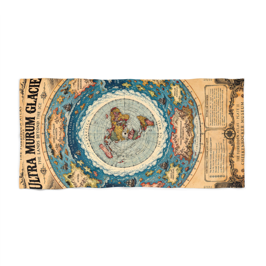 Ultra Murum Glaciei, The Forbidden Atlas Plate II | Beach Towel