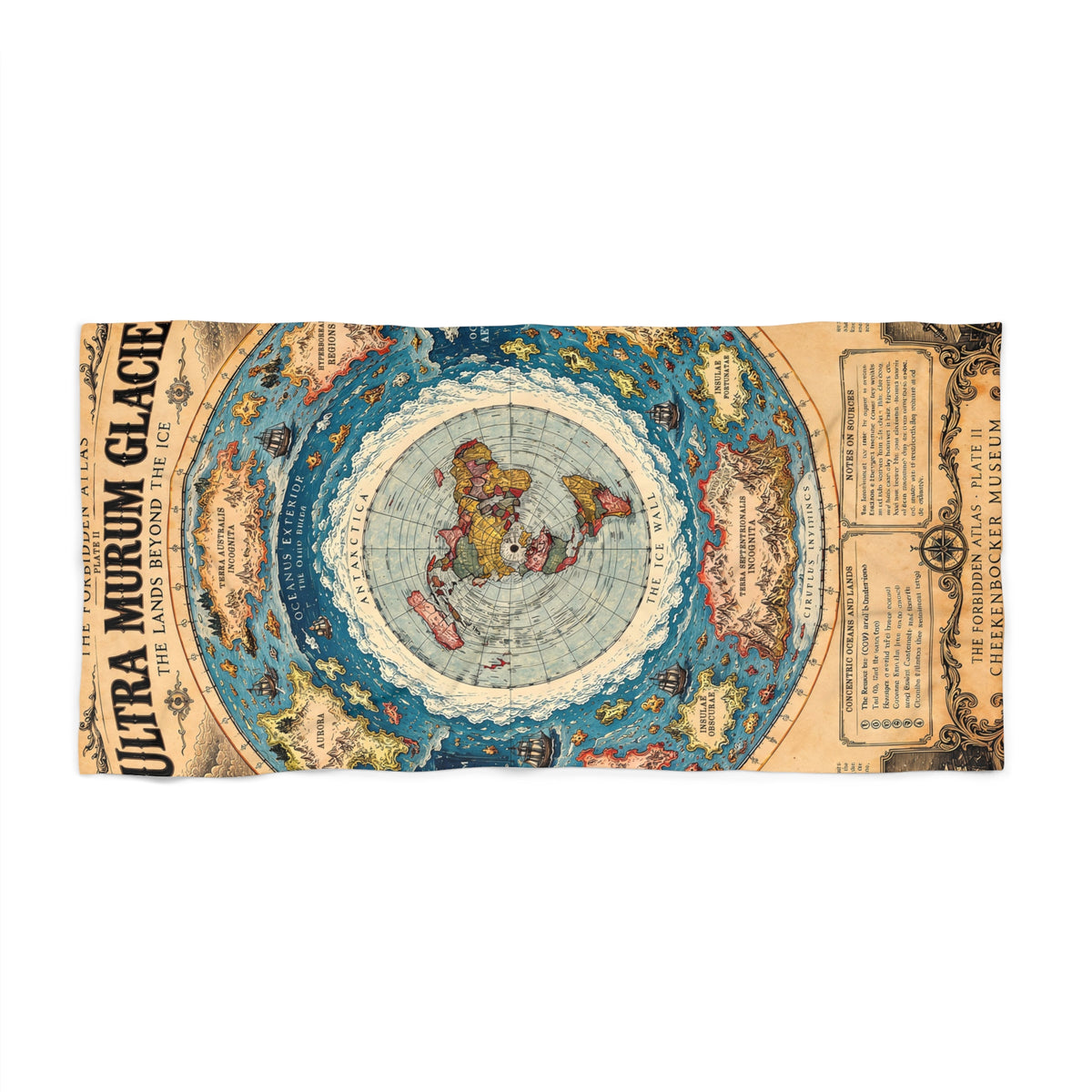 Ultra Murum Glaciei, The Forbidden Atlas Plate II | Beach Towel