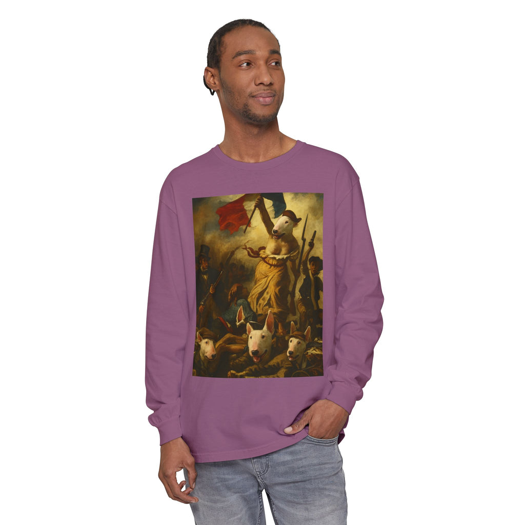 Bull Terrier Liberty Leading the People — after Eugene Delacroix, 1830 | Long Sleeve
