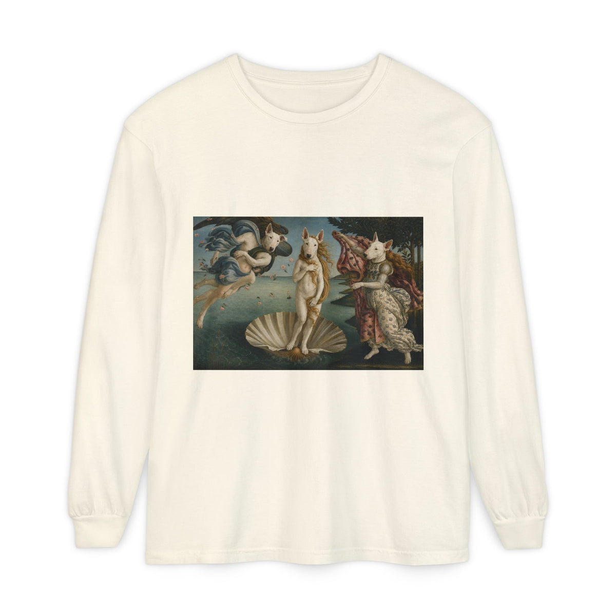 Bull Terrier The Birth of Venus — after Sandro Botticelli, c.1485 | Long Sleeve