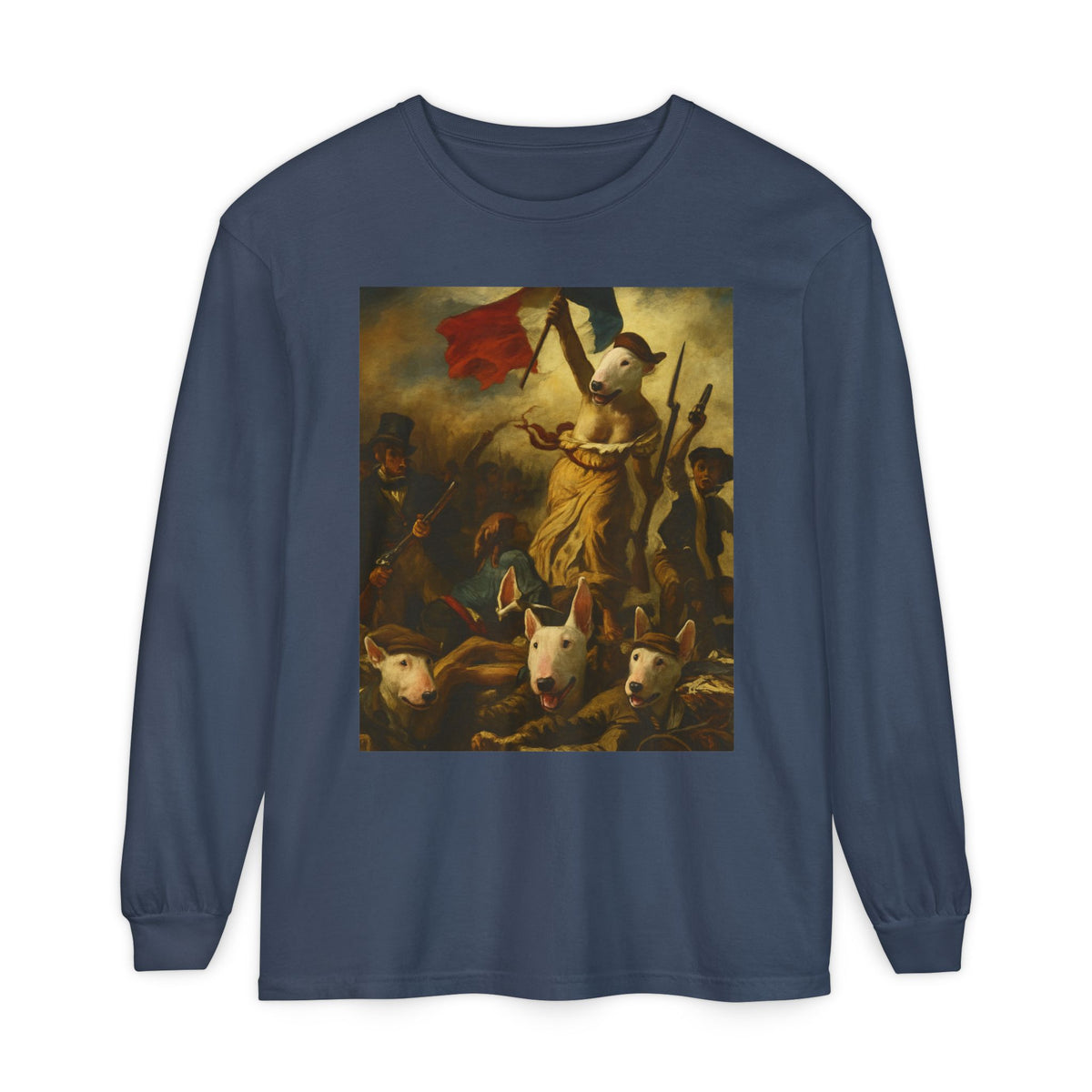 Bull Terrier Liberty Leading the People — after Eugene Delacroix, 1830 | Long Sleeve