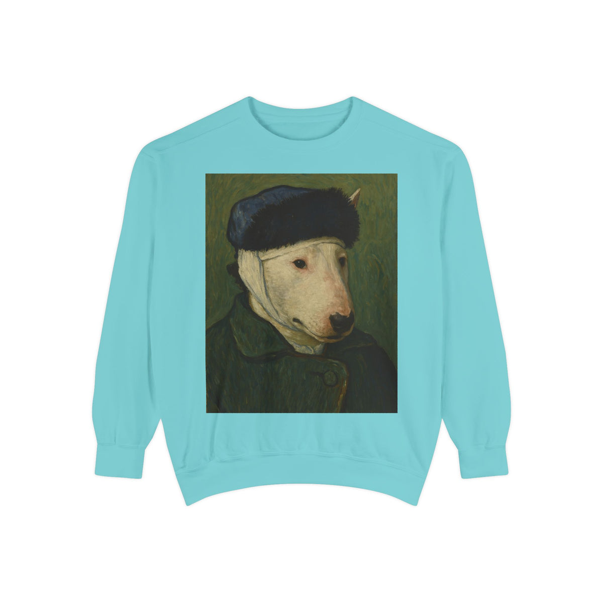Bull Terrier Self-Portrait with Bandaged Ear — after Vincent van Gogh, 1889 | Crewneck