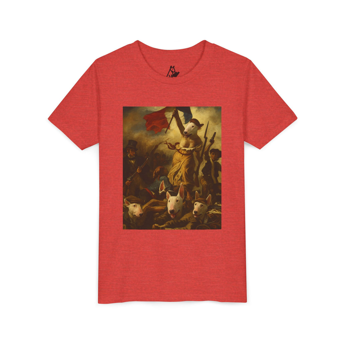 Bull Terrier Liberty Leading the People — after Eugene Delacroix, 1830 | Youth Tee