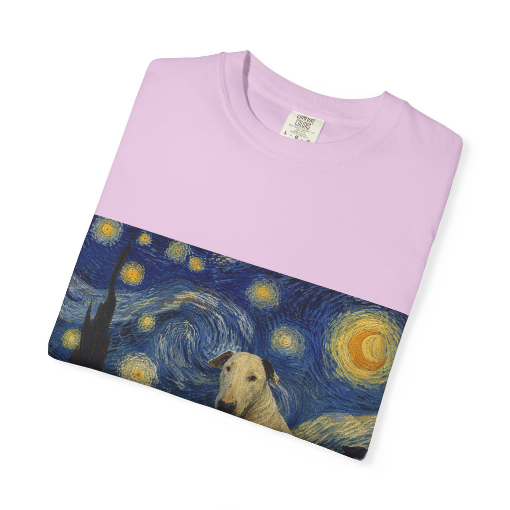 Bull Terrier The Starry Night — after Vincent van Gogh, 1889 | Garment-Dyed Tee