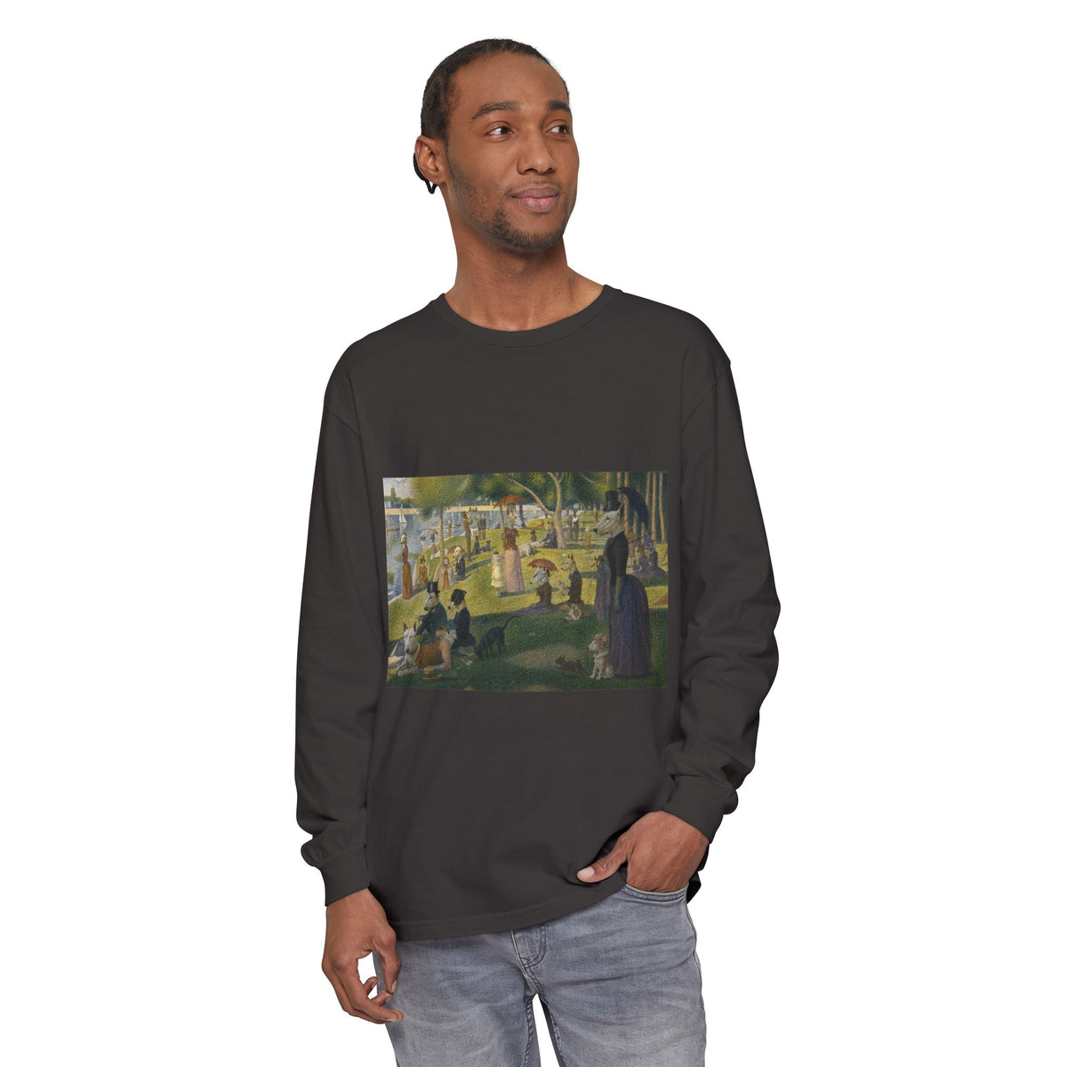 Bull Terrier A Sunday Afternoon on La Grande Jatte — after Georges Seurat, 1886 | Long Sleeve