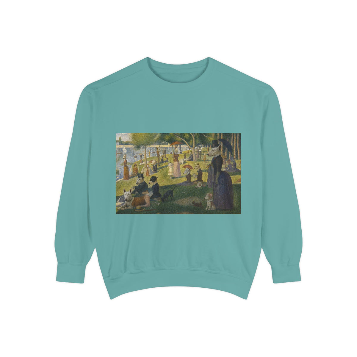 Bull Terrier A Sunday Afternoon on La Grande Jatte — after Georges Seurat, 1886 | Crewneck