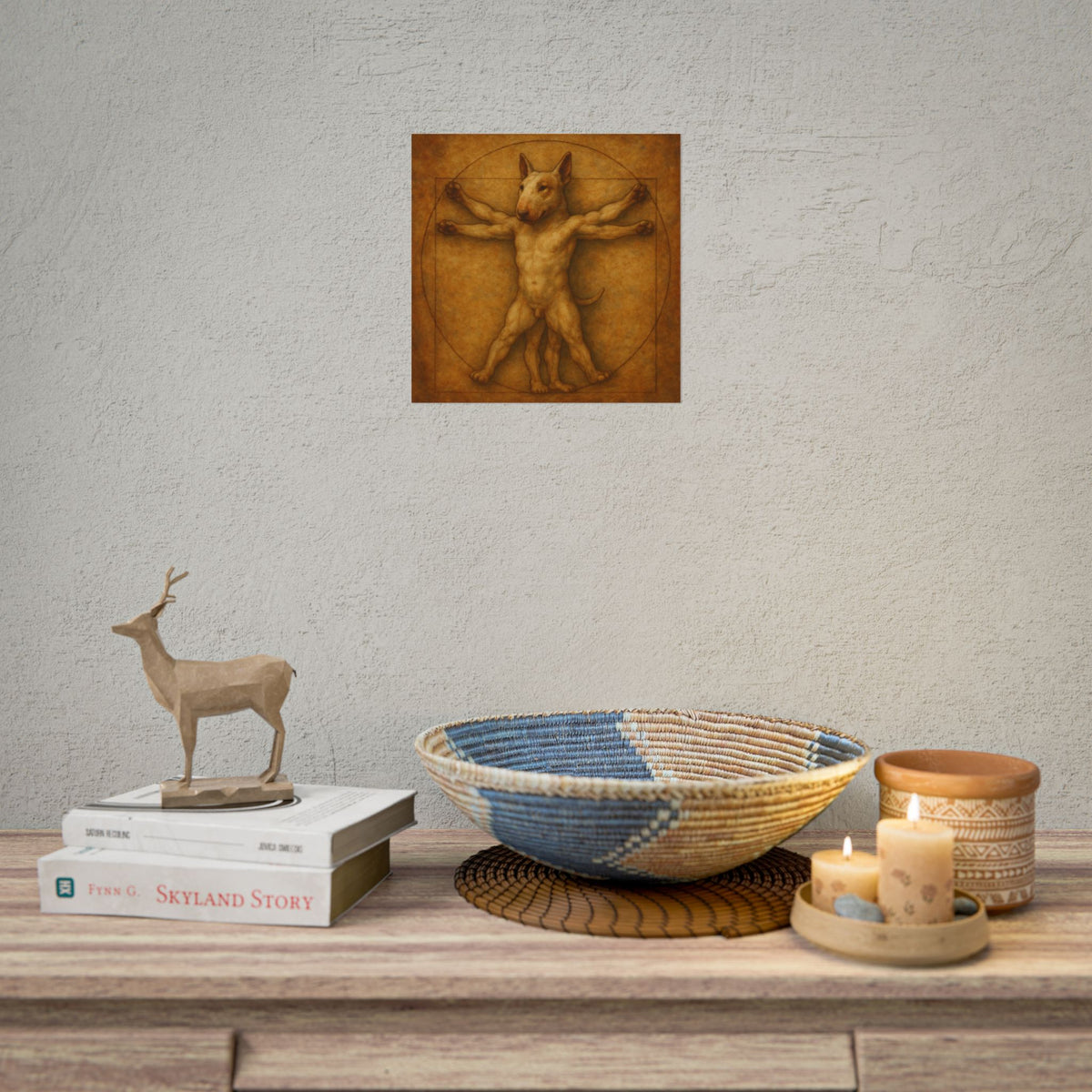 Bull Terrier Vitruvian Man — after Leonardo da Vinci, c.1490 | Poster
