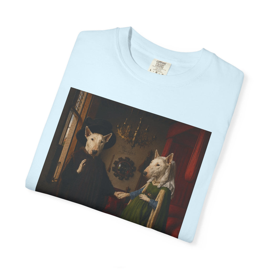 Bull Terrier The Arnolfini Portrait — after Jan van Eyck, 1434 | Garment-Dyed Tee