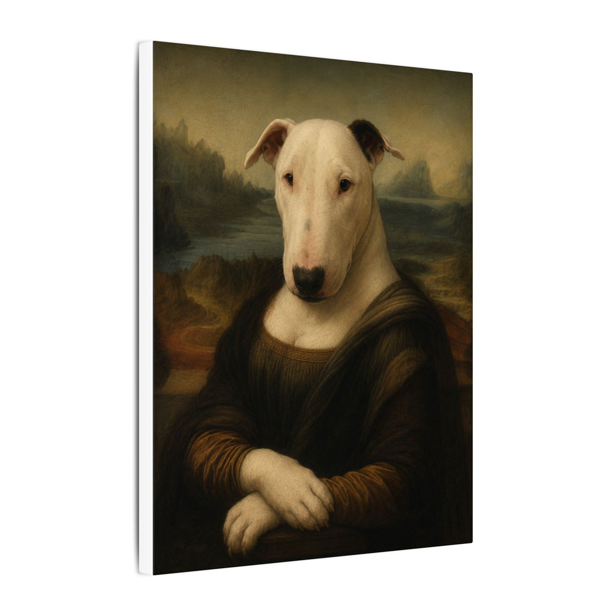Bull Terrier Mona Lisa — after Leonardo da Vinci, c.1503 | Canvas