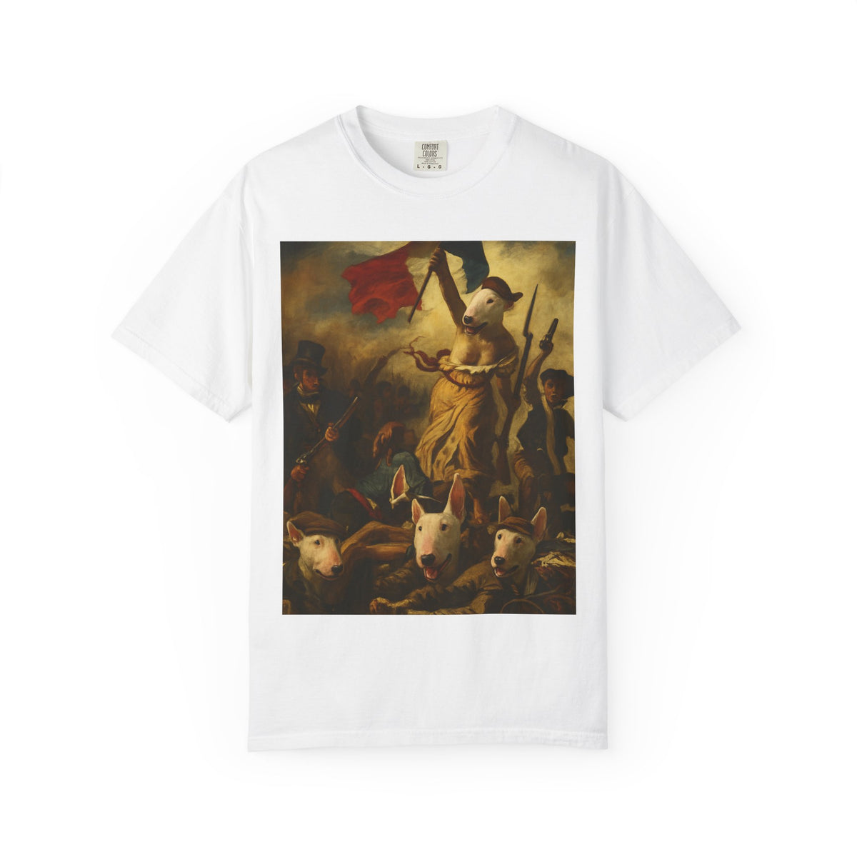 Bull Terrier Liberty Leading the People — after Eugene Delacroix, 1830 | Garment-Dyed Tee