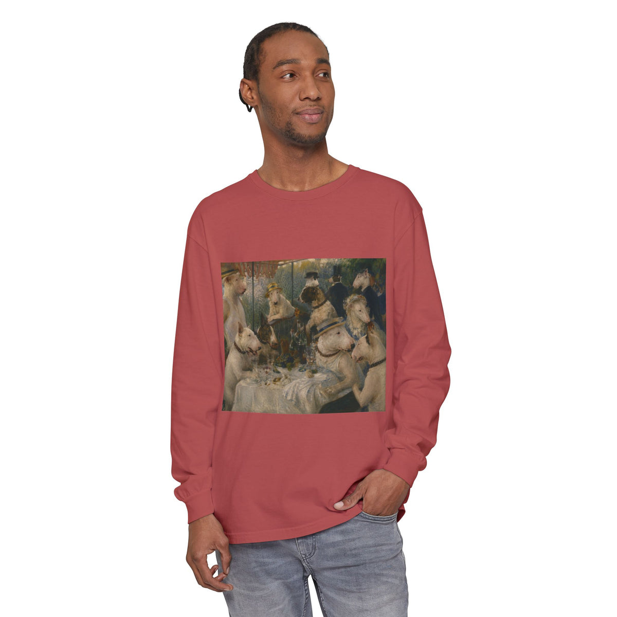 Bull Terrier Luncheon of the Boating Party — after Pierre-Auguste Renoir, 1881 | Long Sleeve