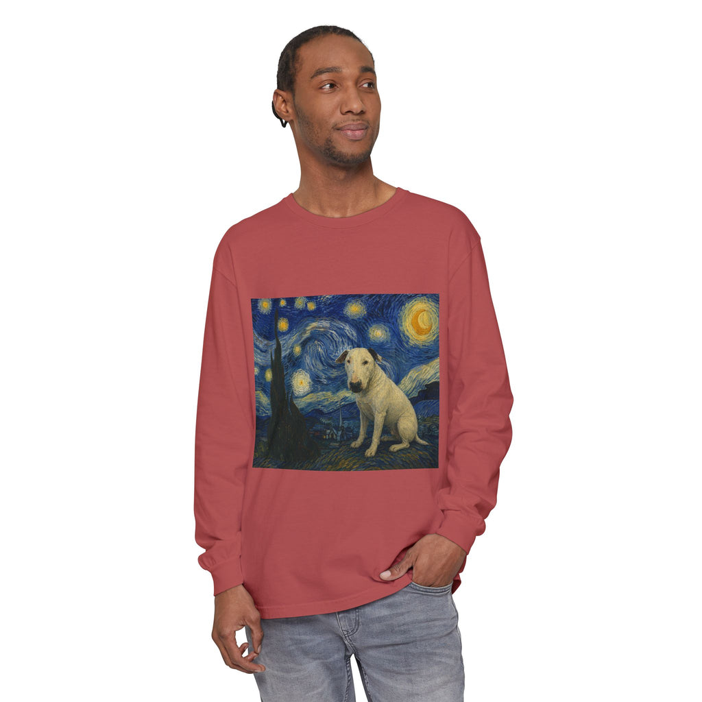 Bull Terrier The Starry Night — after Vincent van Gogh, 1889 | Long Sleeve