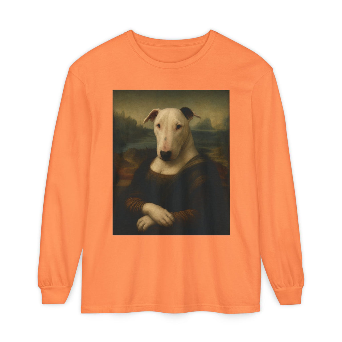 Bull Terrier Mona Lisa — after Leonardo da Vinci, c.1503 | Long Sleeve