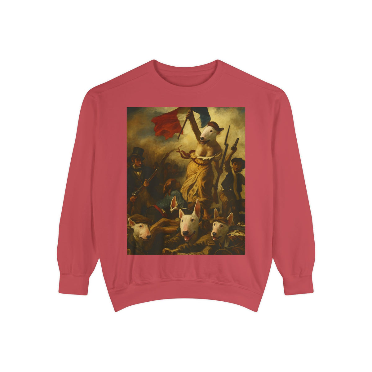 Bull Terrier Liberty Leading the People — after Eugene Delacroix, 1830 | Crewneck