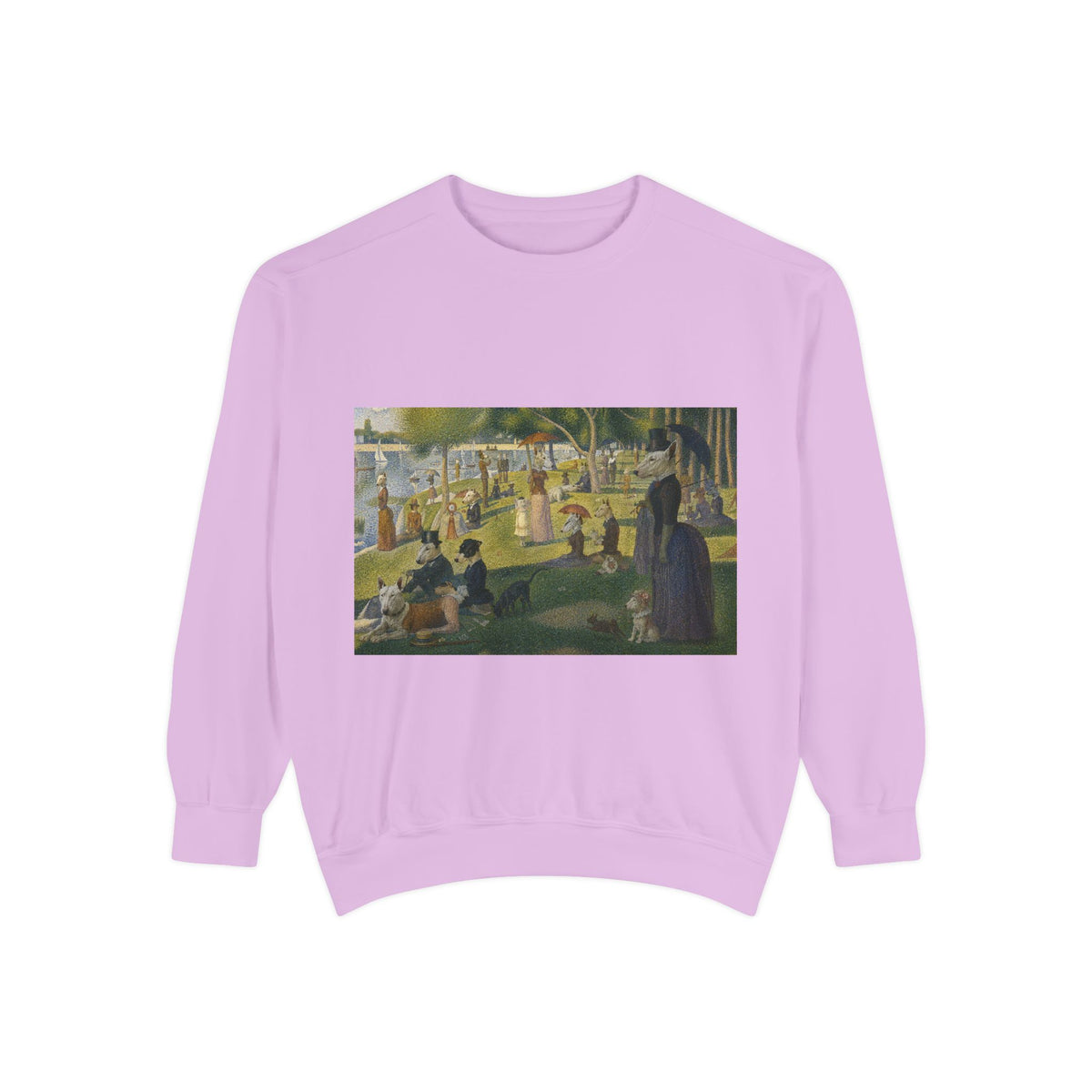 Bull Terrier A Sunday Afternoon on La Grande Jatte — after Georges Seurat, 1886 | Crewneck