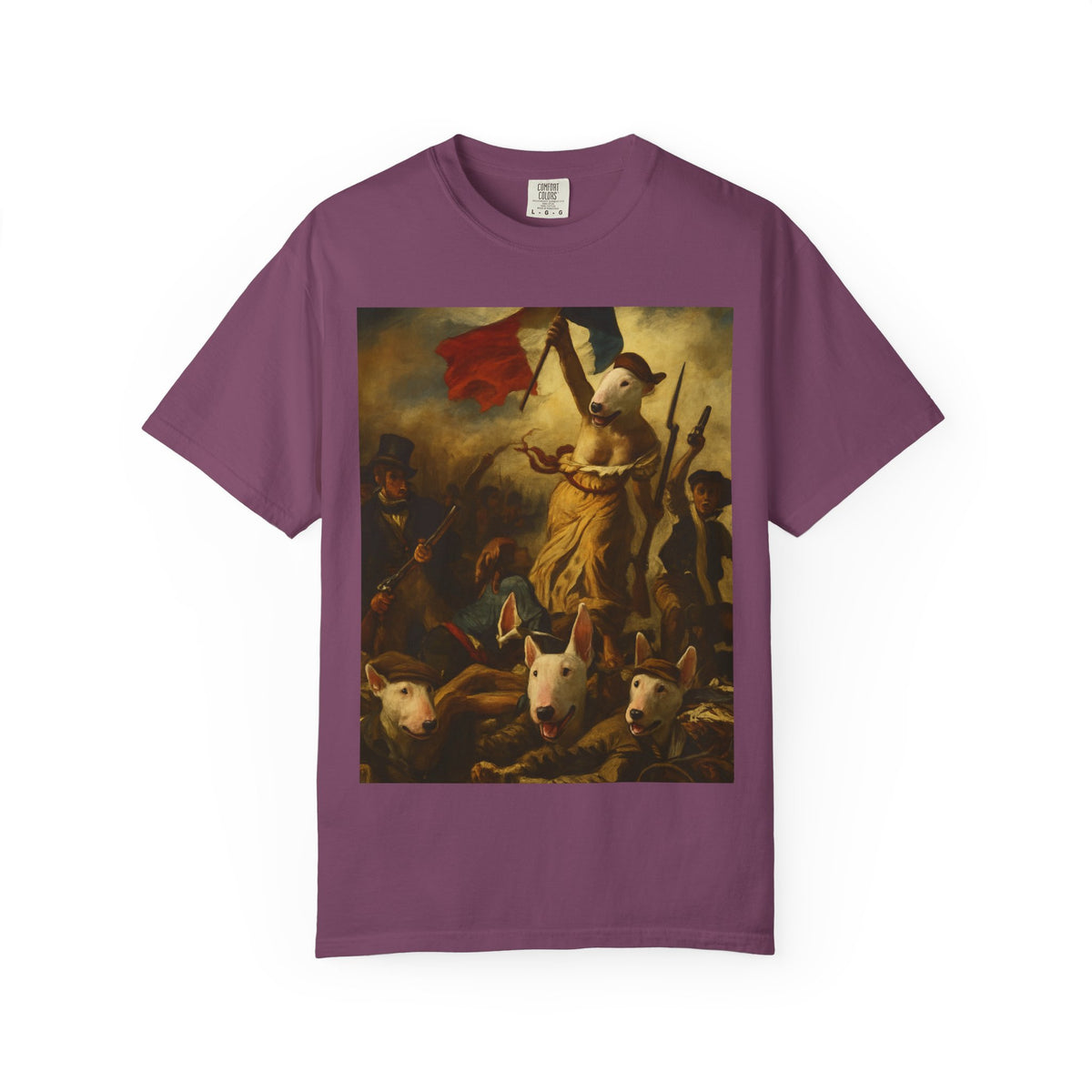 Bull Terrier Liberty Leading the People — after Eugene Delacroix, 1830 | Garment-Dyed Tee
