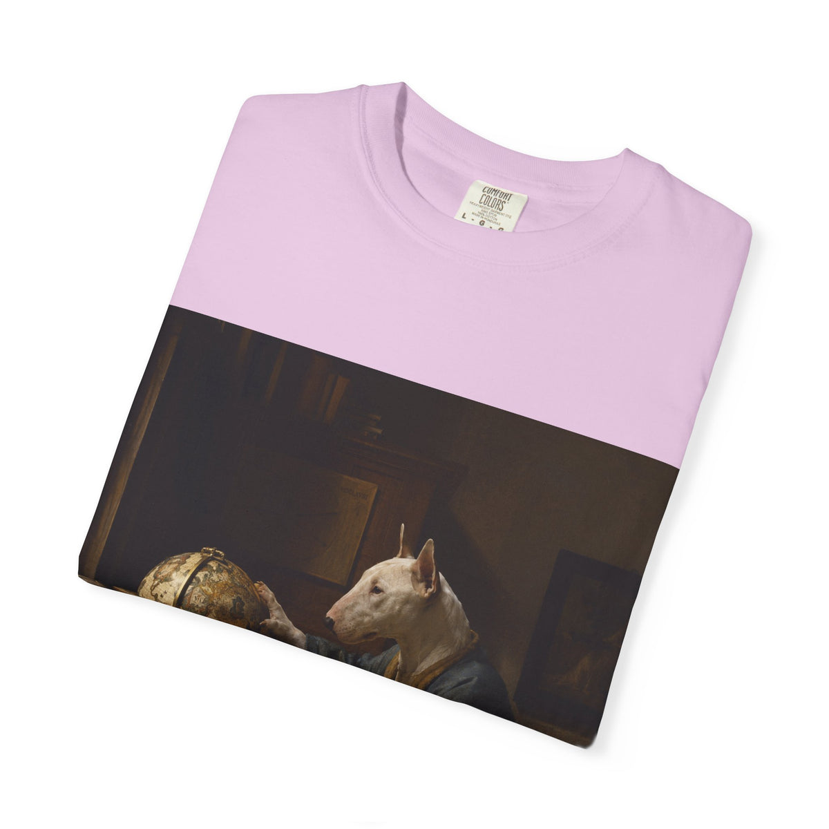 Bull Terrier The Astronomer — after Johannes Vermeer, 1668 | Garment-Dyed Tee