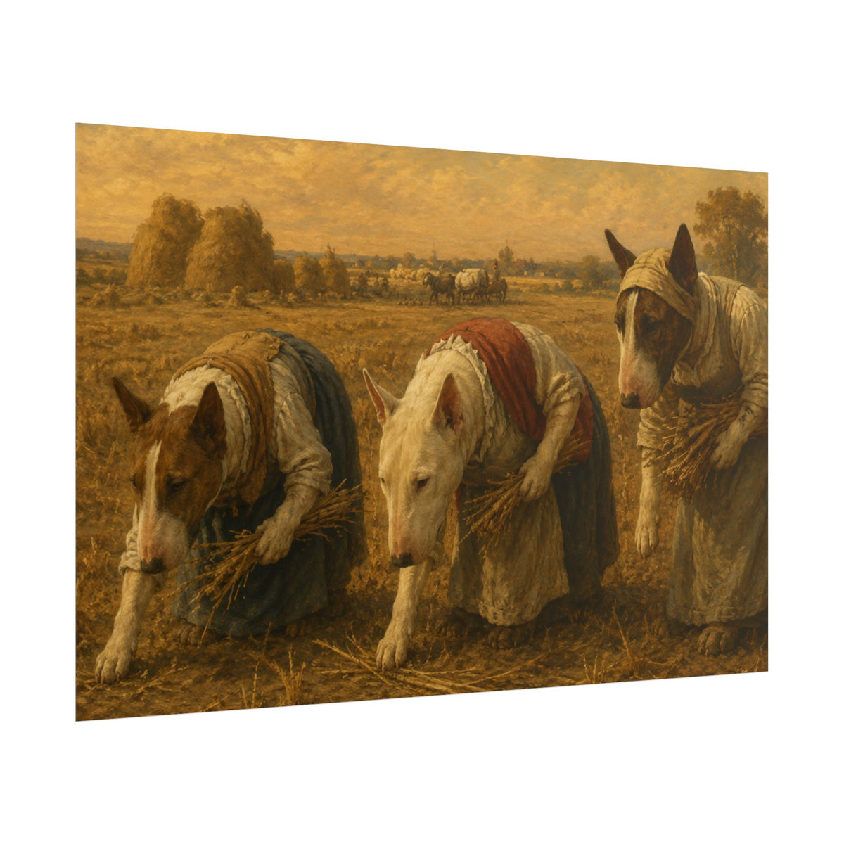 Bull Terrier The Gleaners — after Jean-Francois Millet, 1857 | Poster