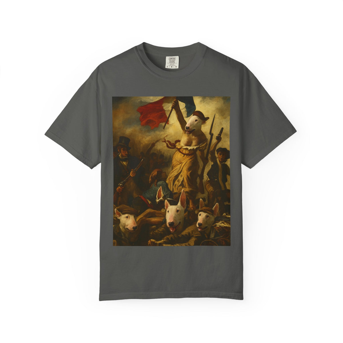 Bull Terrier Liberty Leading the People — after Eugene Delacroix, 1830 | Garment-Dyed Tee