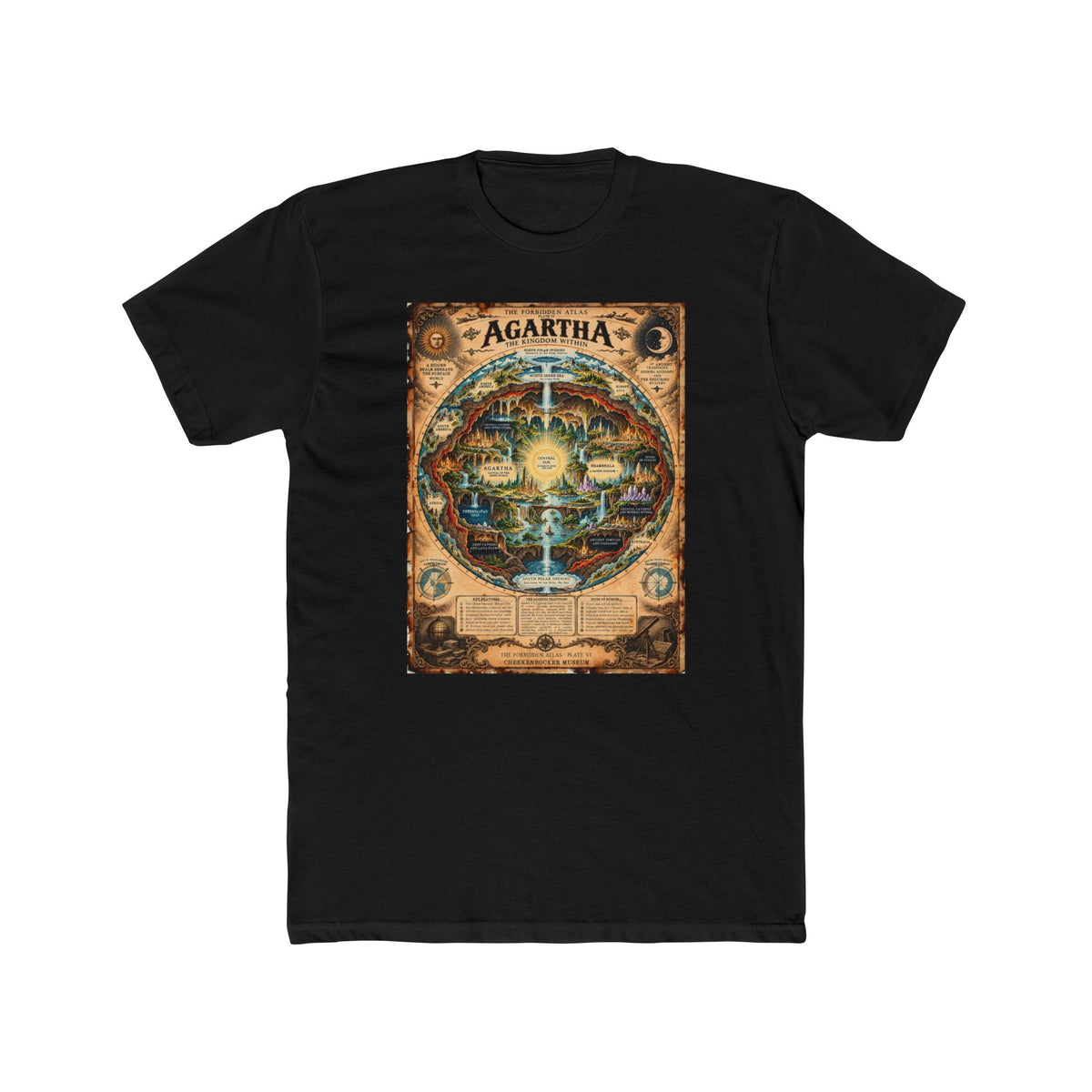 Agartha, The Forbidden Atlas Plate VI | Unisex Cotton Crew Tee