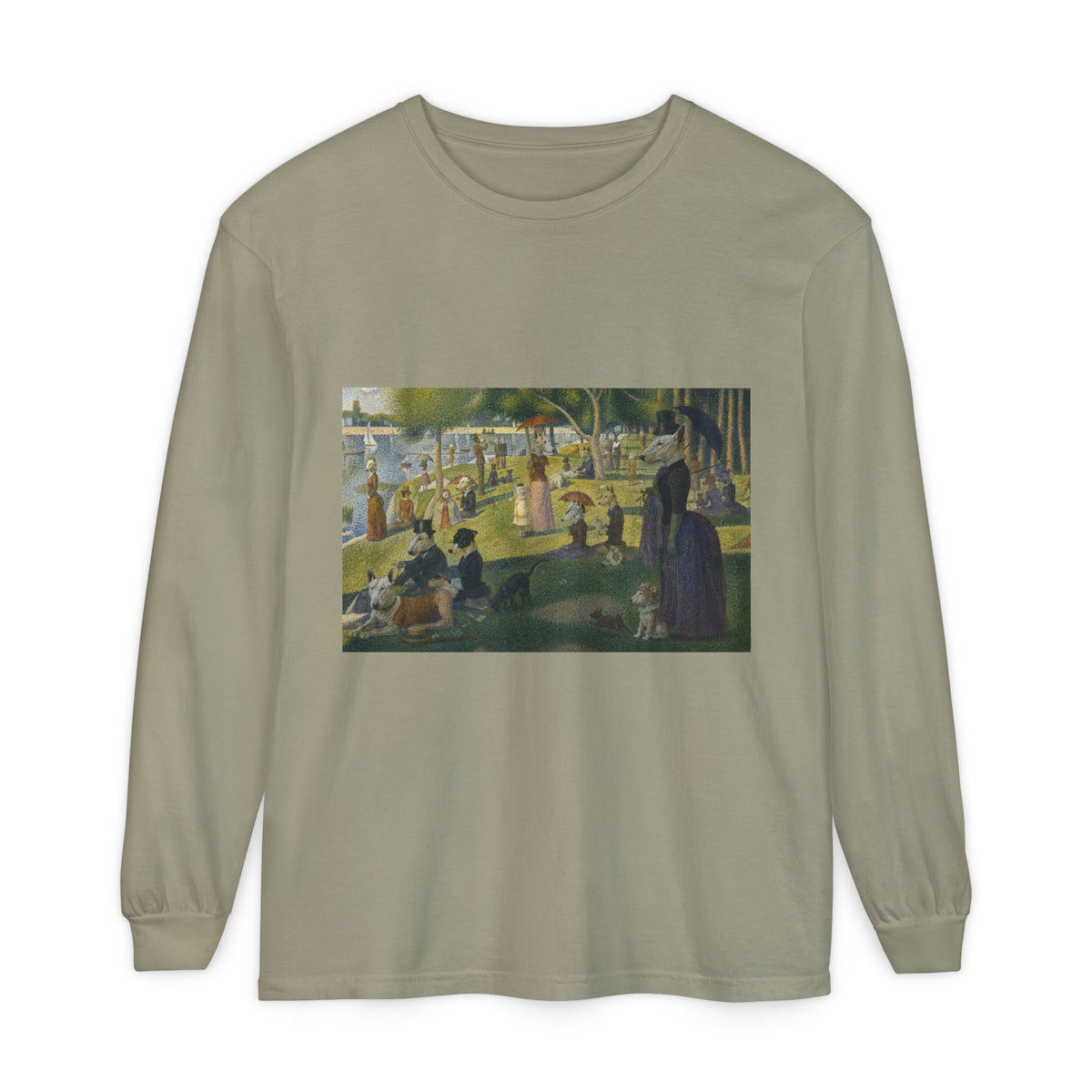 Bull Terrier A Sunday Afternoon on La Grande Jatte — after Georges Seurat, 1886 | Long Sleeve