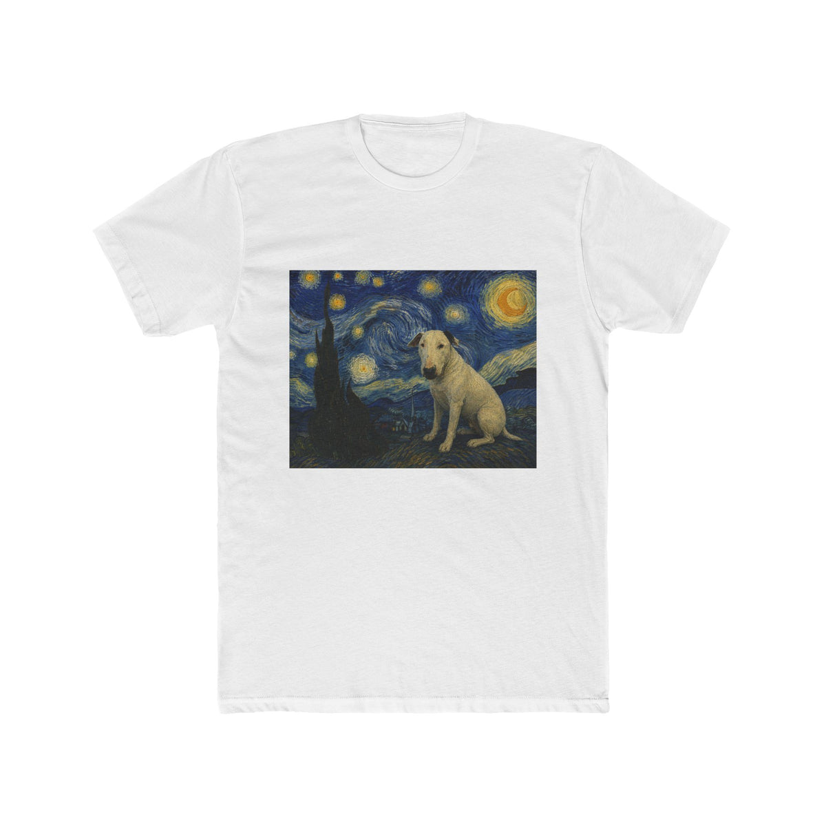 Bull Terrier Starry Night — after Vincent van Gogh, 1889 | Tee