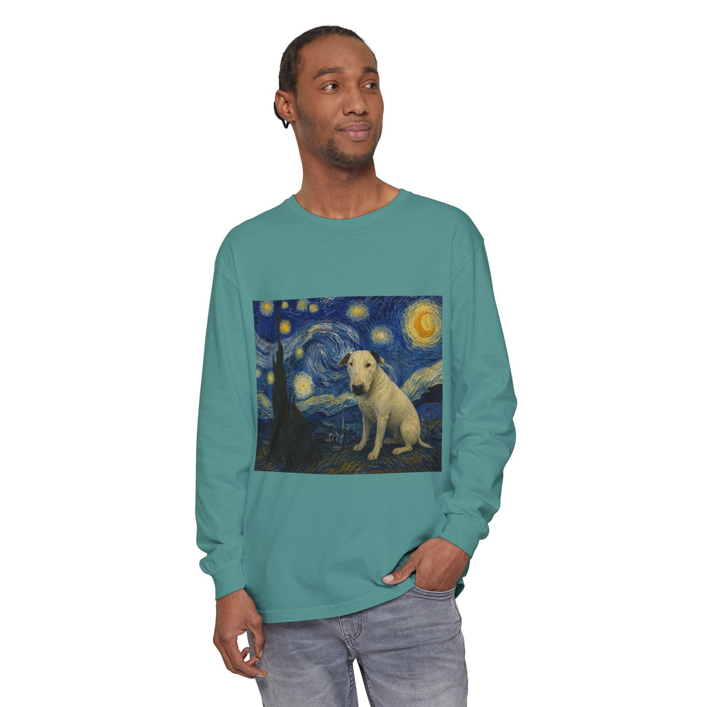 Bull Terrier The Starry Night — after Vincent van Gogh, 1889 | Long Sleeve