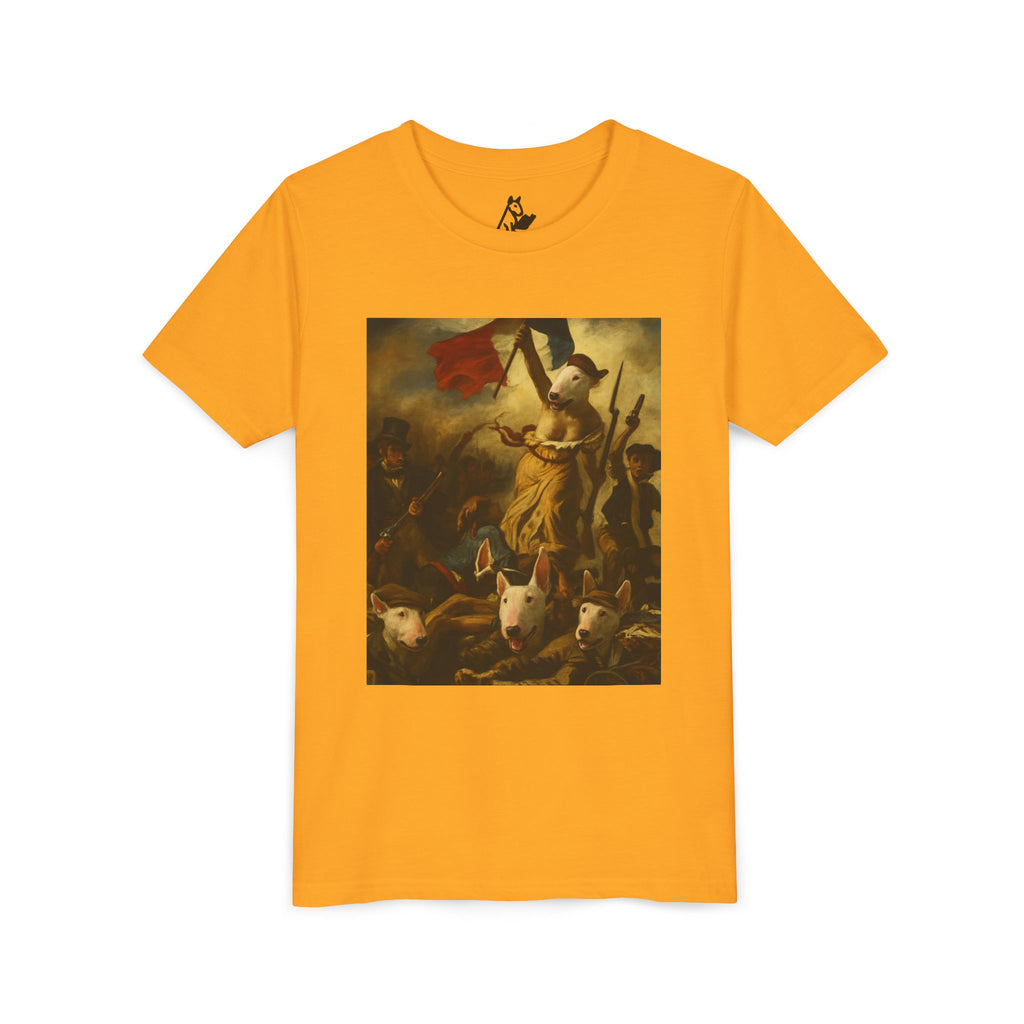 Bull Terrier Liberty Leading the People — after Eugene Delacroix, 1830 | Youth Tee